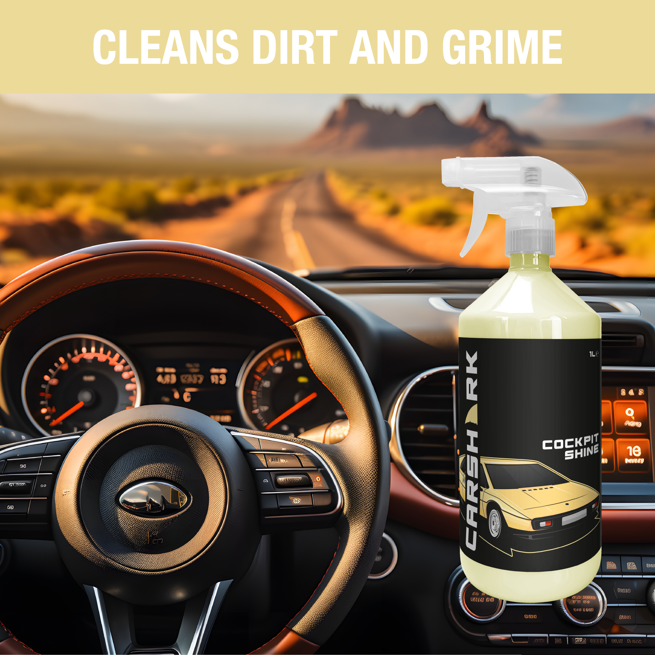 CARSHARK Cockpit Shine 2 x 1 Litre, Dashboard Cleaner