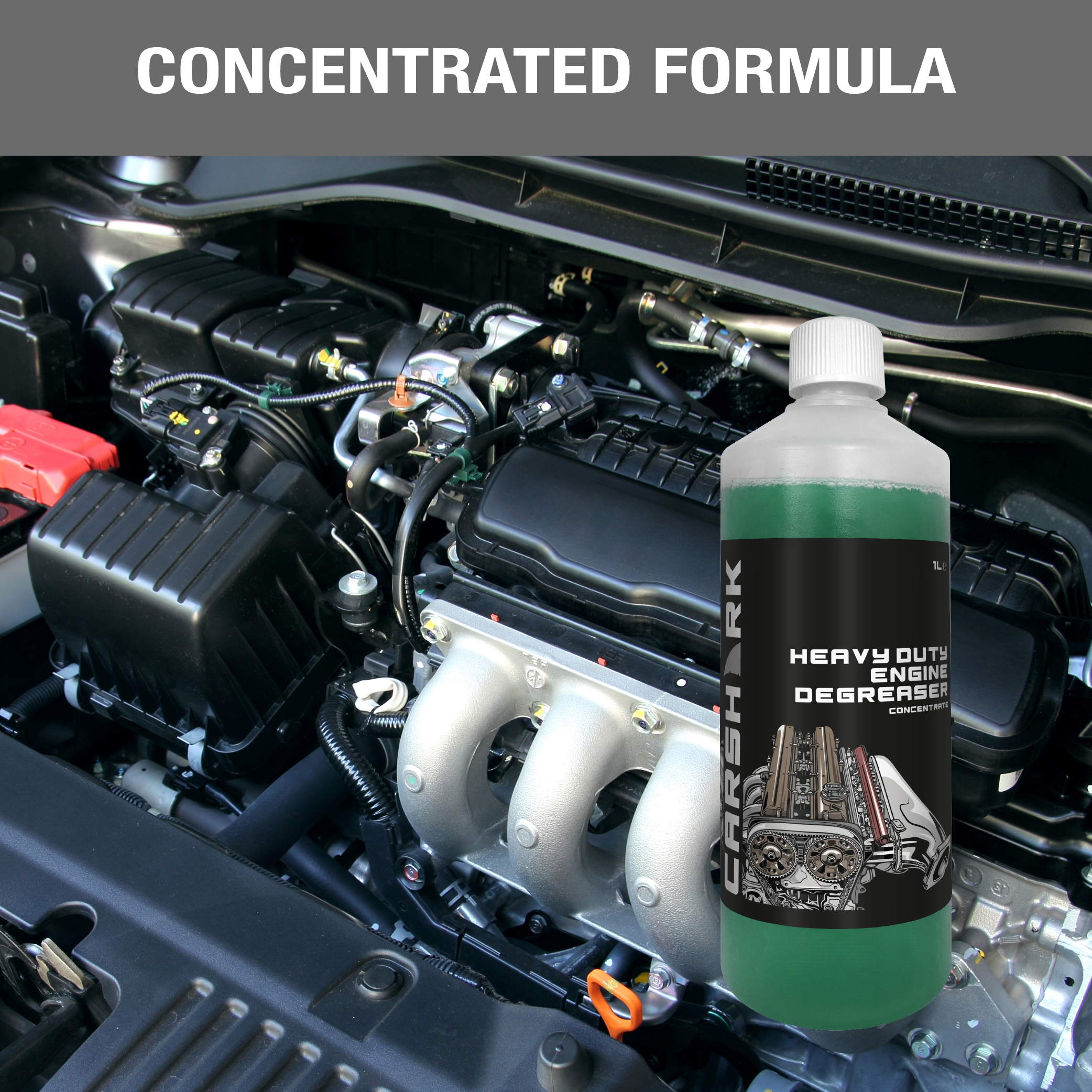CARSHARK Engine Degreaser - 1 L - Heavy Duty Concentrate