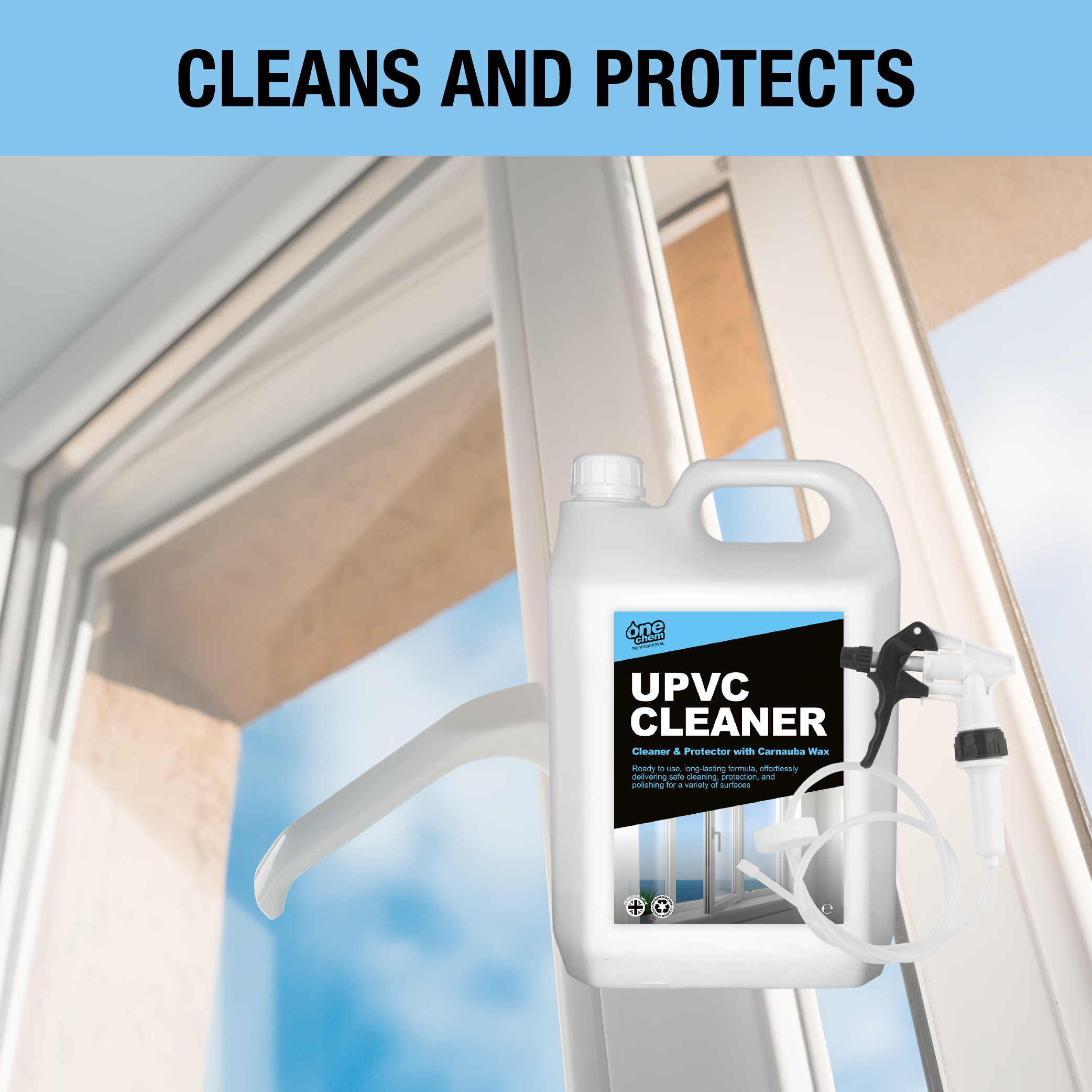 One Chem Professional UPVC Cleaner & Protector 5L with Long Hose Trigger