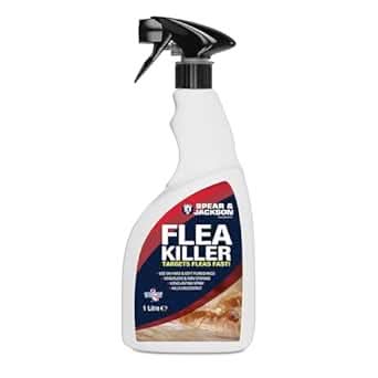 Spear & Jackson Flea Killer, 1 Litre Spray, Multi-Insect Control for Hard and Soft Furnishings