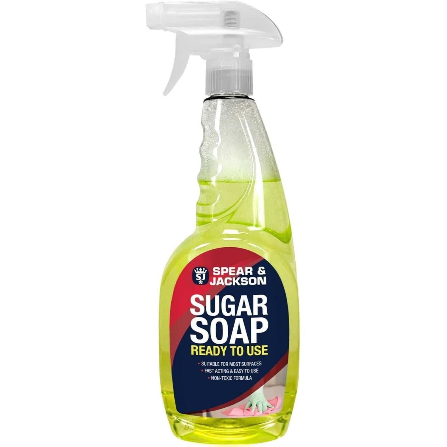 Spear & Jackson Sugar Soap 2 x 750ml, Ready to Use Spray - Cleaning Walls, Grease, Grime, Dirt and Stain Remover