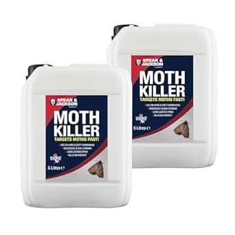 Spear & Jackson Moth Killer, 2 x 5 Litres, Multi-Insect Control, Odourless, Non-Staining
