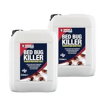 Spear & Jackson Bed Bug Killer, 2 x 5 Litres, Long-Lasting, Odourless, insecticide against Flying and Crawling insects