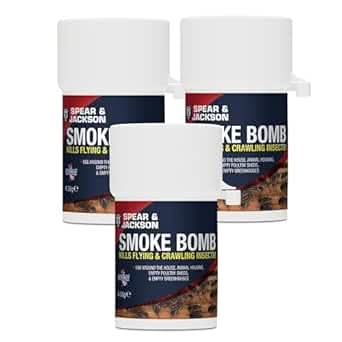 Spear & Jackson Smoke Bomb Fogger, 3 x 4.55g, For Effective Control Of All Flying and Crawling Insects