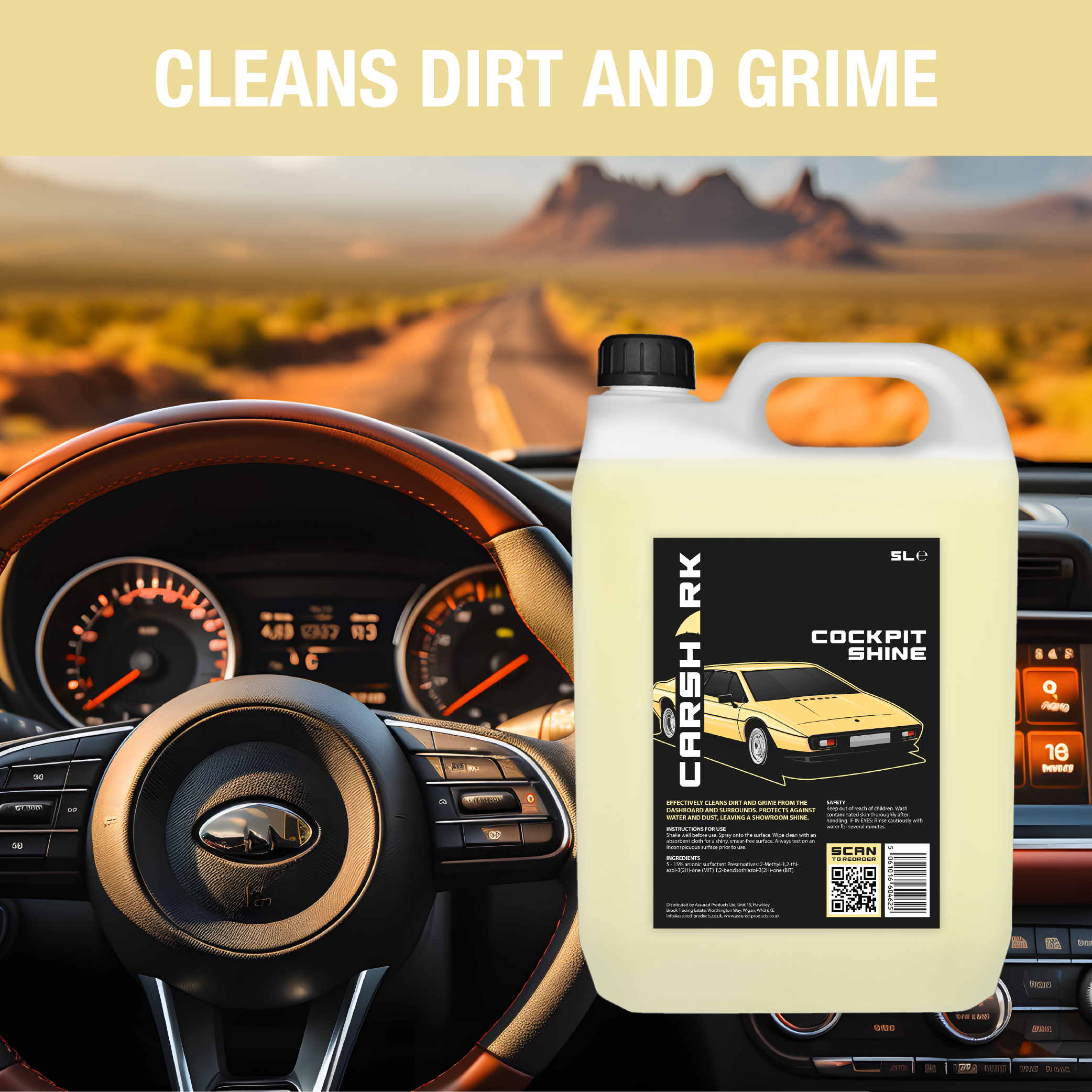 CARSHARK Cockpit Shine 5 Litre - Dashboard Cleaner