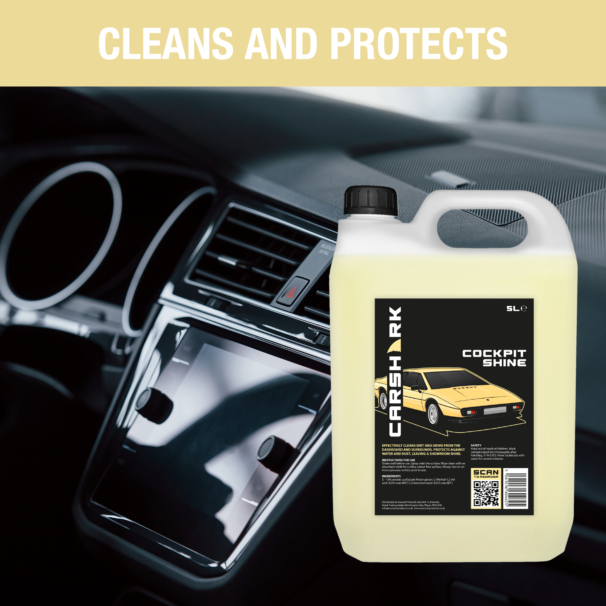 CARSHARK Cockpit Shine 5 Litre - Dashboard Cleaner