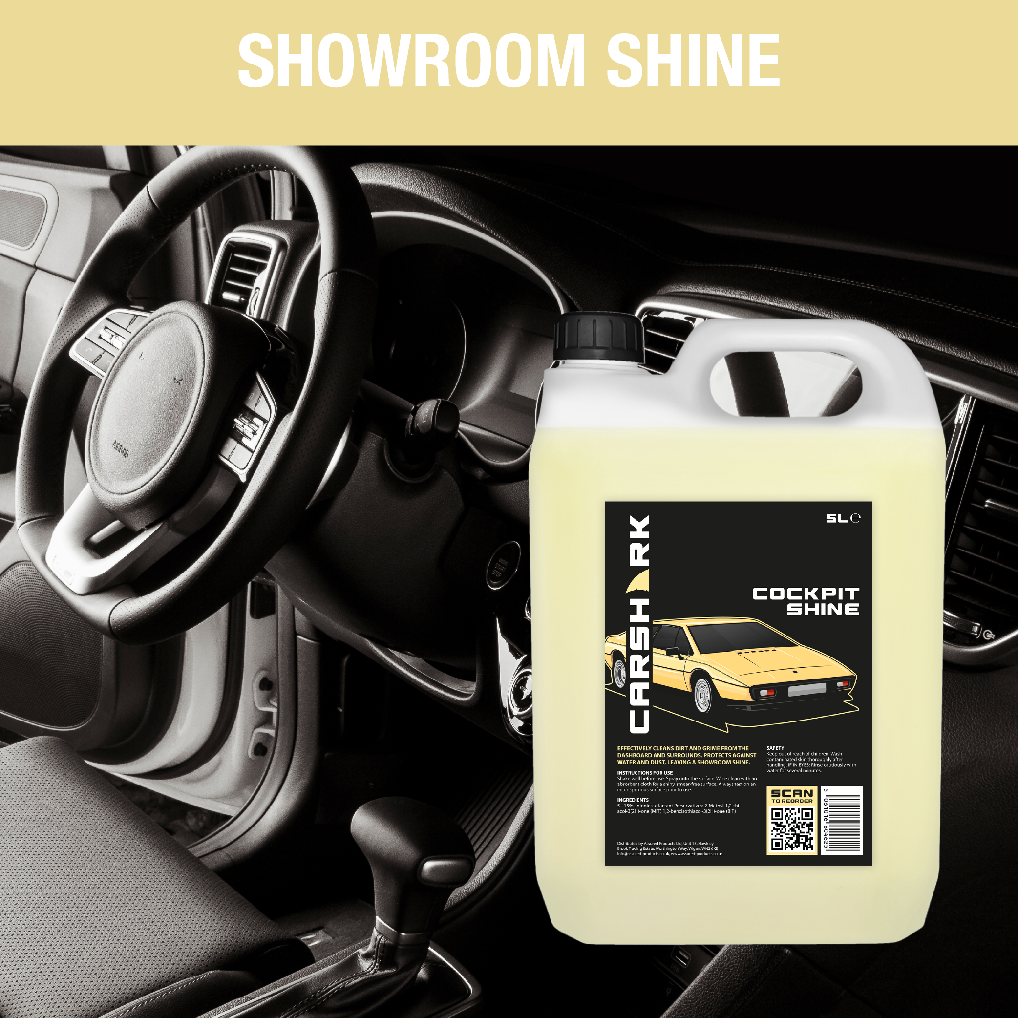 CARSHARK Cockpit Shine 5 Litre - Dashboard Cleaner