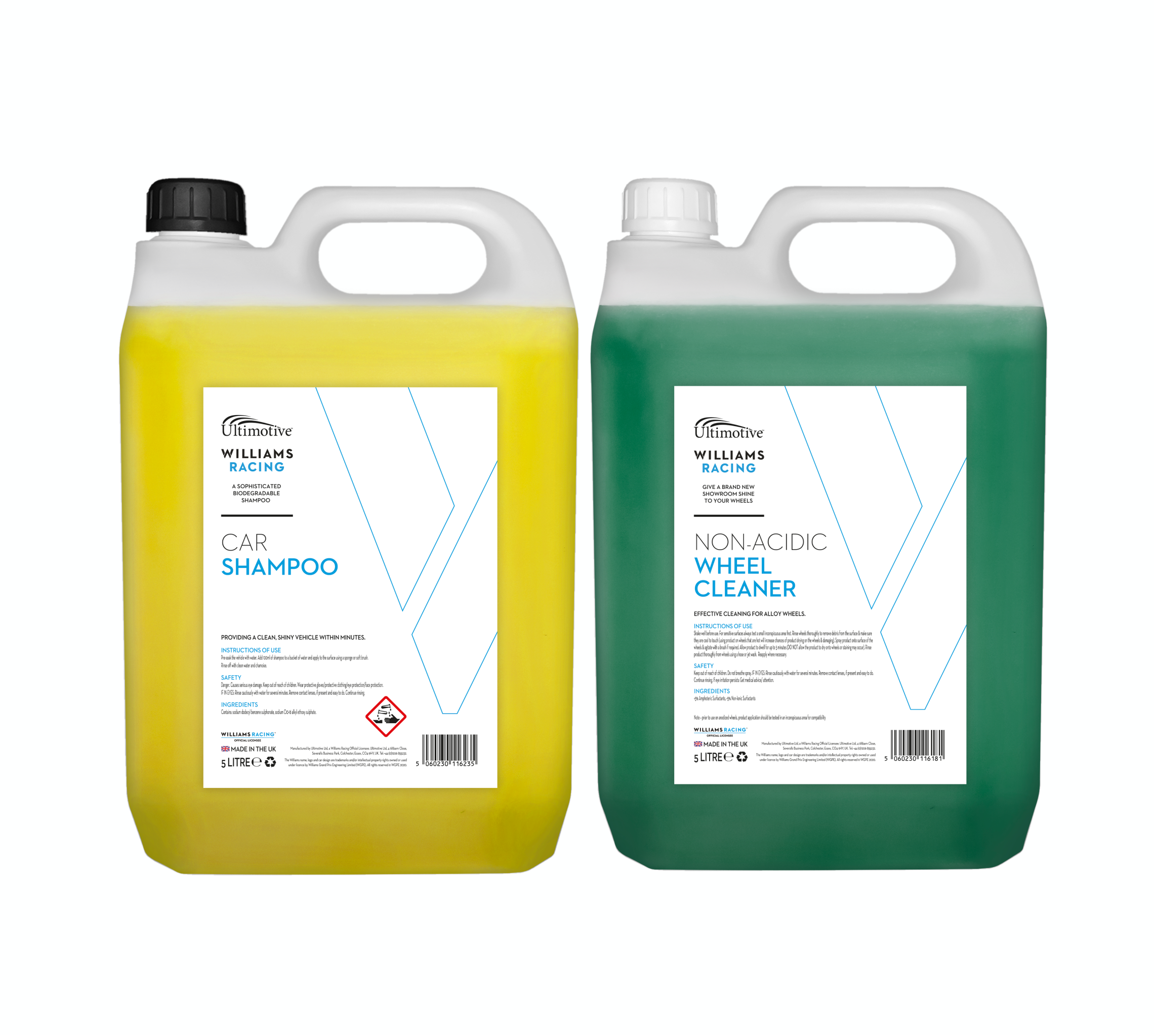 Williams PH Neutral Car Shampoo 5L + Non-Acidic Wheel Cleaner 5L