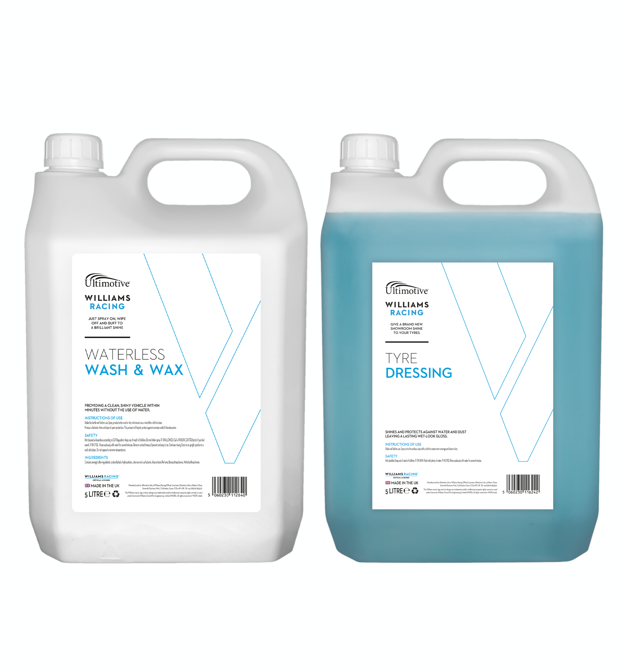 Williams Waterless Wash & Wax 5L + Tyre Dressing 5L