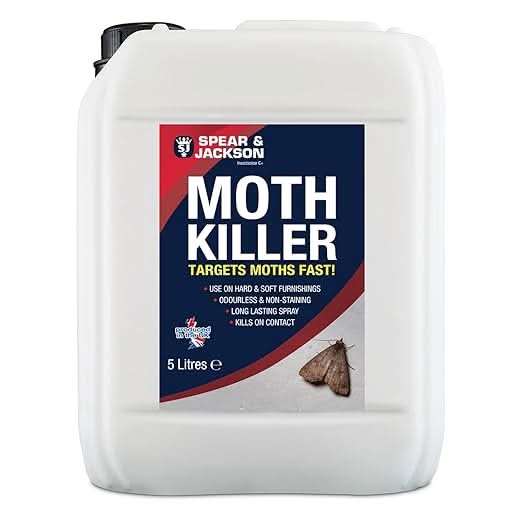 Spear & Jackson Moth Killer, 1L + 5L, Multi-Insect Control, Odourless, Non-Staining