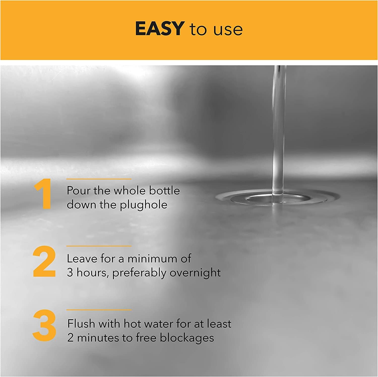 One Chem Heavy Duty Sink and Drain Un-blocker 2 x 500ml