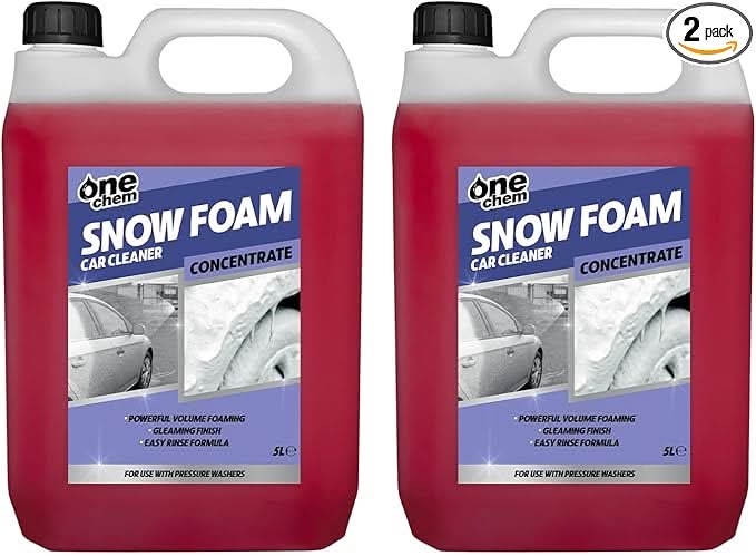 One Chem Pressure Washer Snow Foam Car Cleaner, 2 x 5L, High-Foaming Concentrate, Cherry