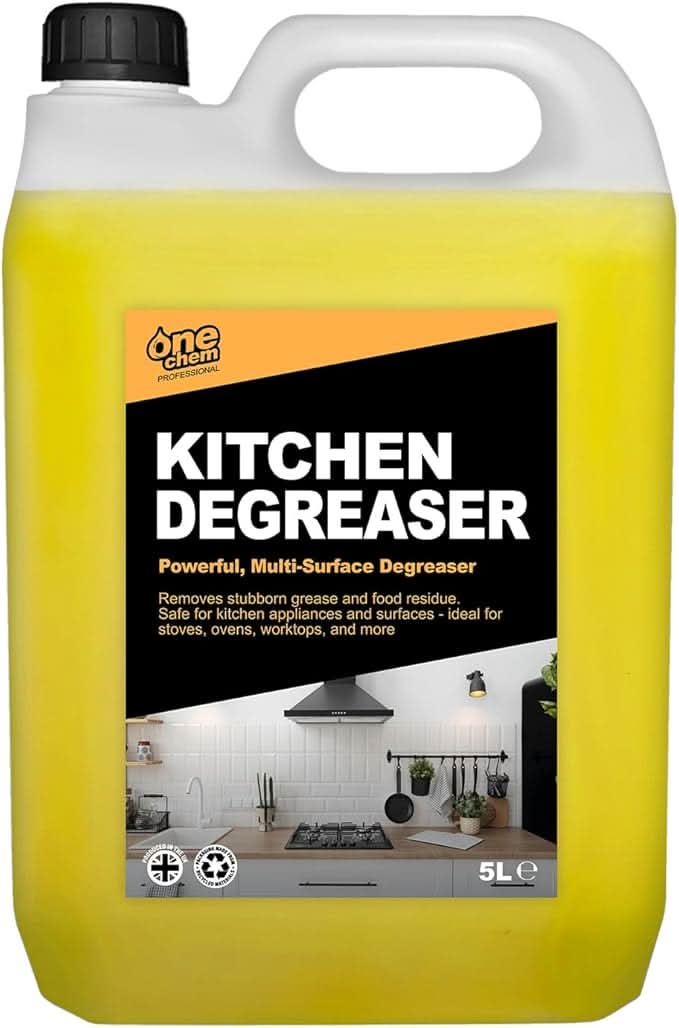 One Chem Professional Kitchen Degreaser, 2 x 5 Litres, Multi-Surface Grease Remover for Stoves, Ovens and Worktops