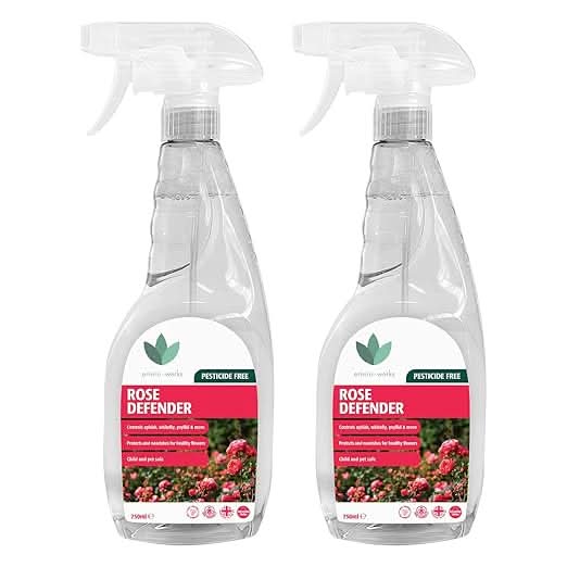 Enviro Works - Rose Protection Defender - 2 x 750ml Ready to Use - Control bugs, powdery mildew and provide roses with nutrition - Pesticide Free - Child and Pet Safe
