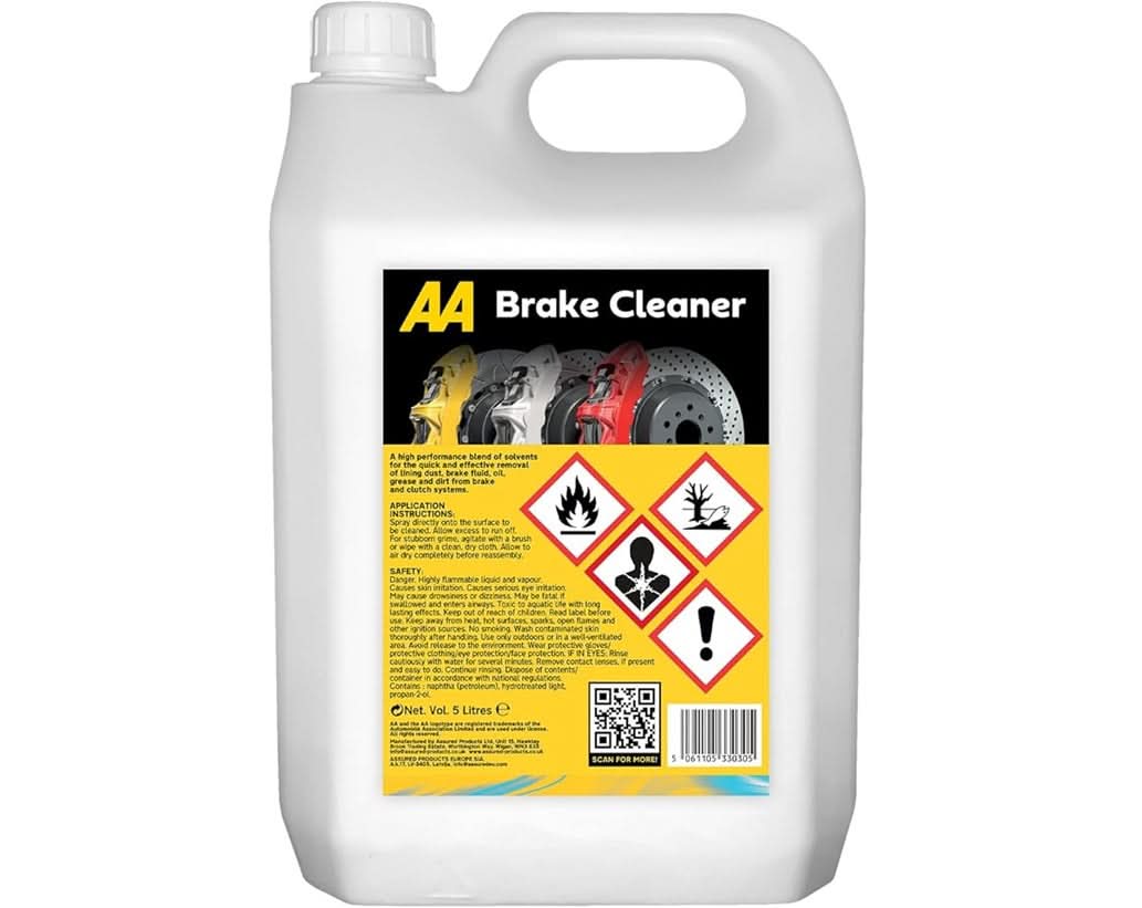 AA Brake Cleaner, 2 x 5 Litres, High Performance Solvent, Brake and Clutch System Cleaner