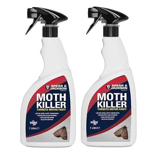 Spear & Jackson Moth Killer, 2 x 1 Litres, Multi-Insect Control, Odourless, Non-Staining