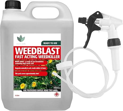 Weedblast Fast Acting Weedkiller 3 x 5 Litre with Long Hose Trigger (Ready to use), See Results Within 24 hours