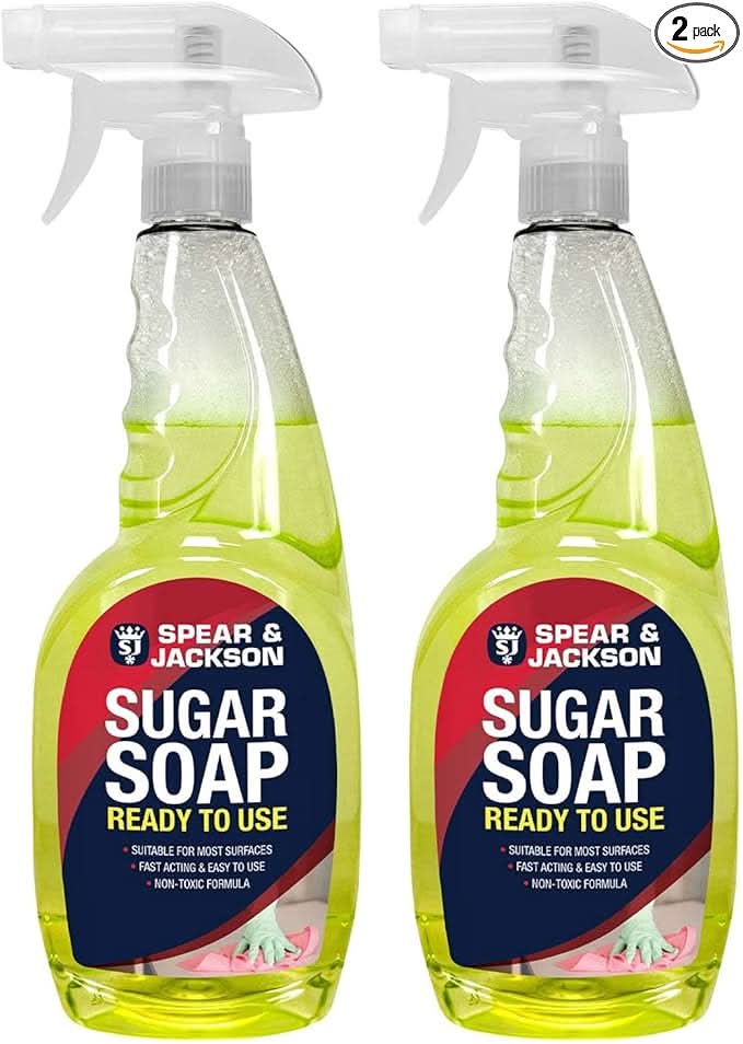 Spear & Jackson Sugar Soap 2 x 750ml, Ready to Use Spray - Cleaning Walls, Grease, Grime, Dirt and Stain Remover