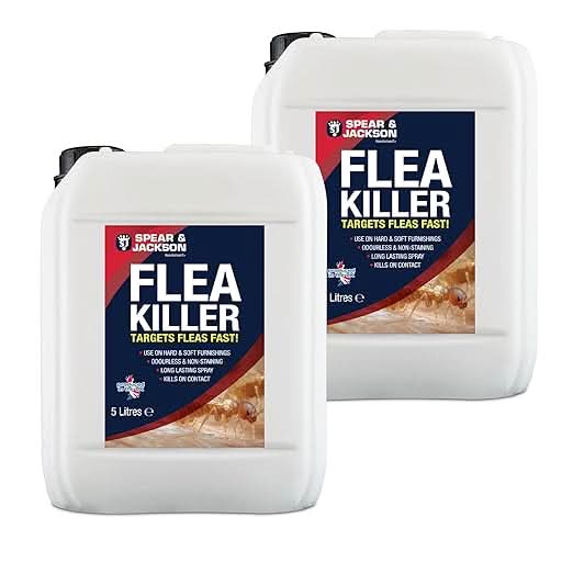 Spear & Jackson Flea Killer, 2 x 5 Litres, Multi-Insect Control for Hard and Soft Furnishings