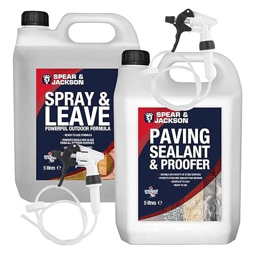 Spear and Jackson - 5L Spray and Leave Ready to Use - 5L Paving Sealant and Proofer - 2 x Long Hose Trigger Spray