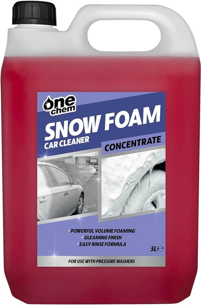 One Chem Pressure Washer Snow Foam Car Cleaner, 2 x 5L, High-Foaming Concentrate, Cherry