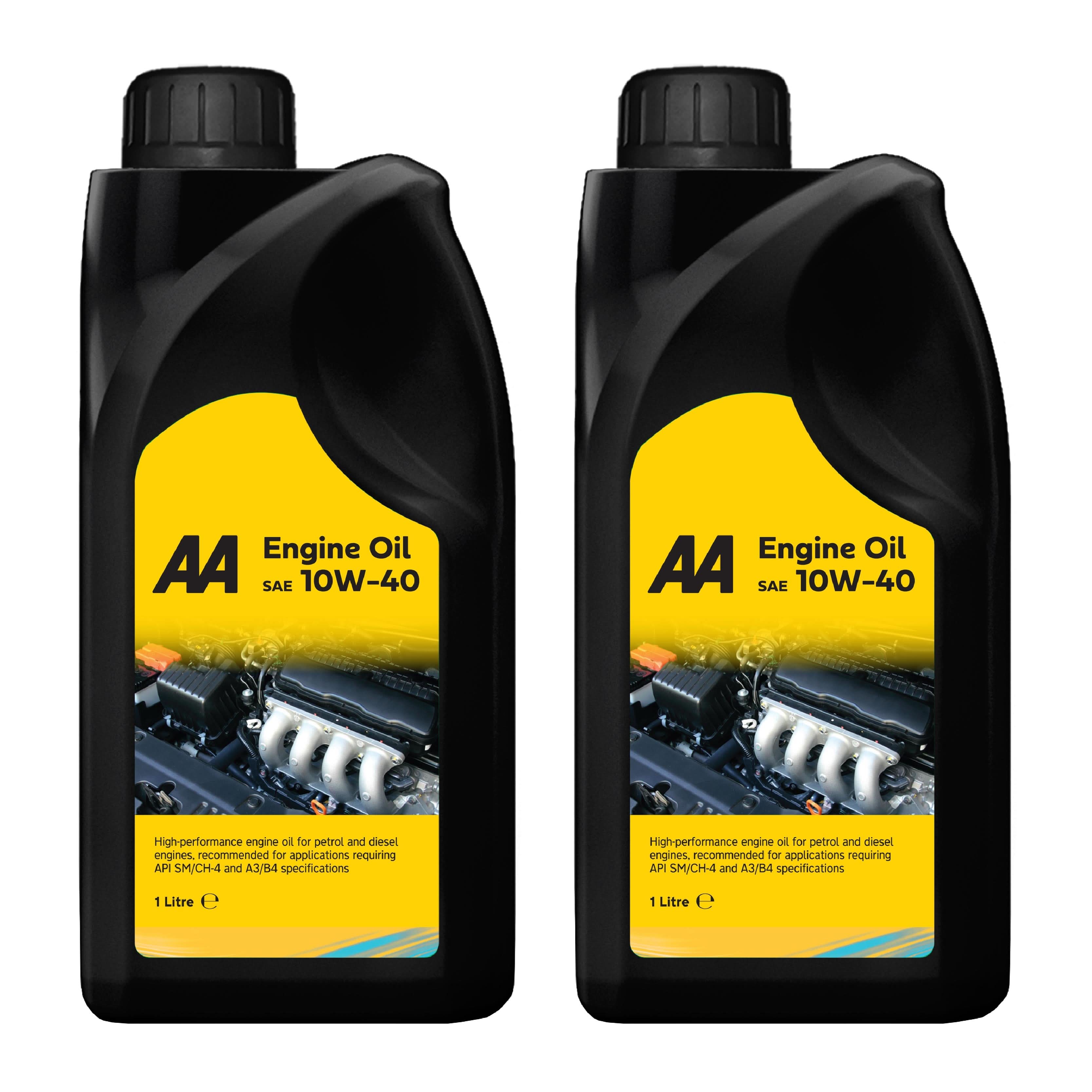 AA Engine Oil SAE 10W-40 - Semi-Synthetic, Petrol & Diesel - High-Performance - API SM/CH-4, ACEA A3/B4
