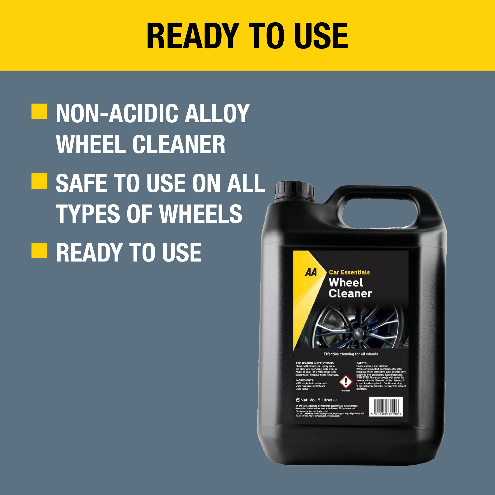 AA Wheel Cleaner 5L with Wheel Brush (Black)