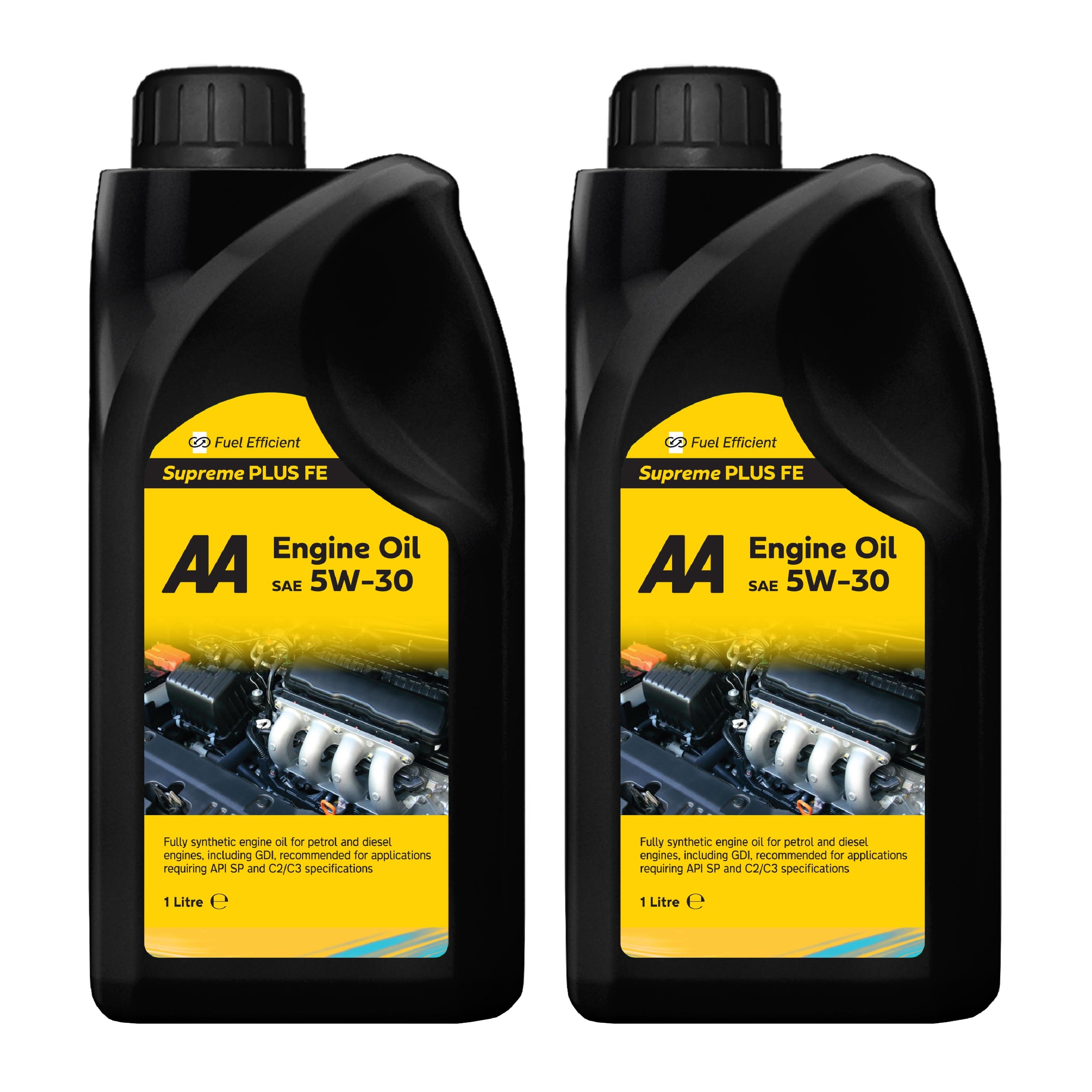 AA Engine Oil SAE 5W-30 Supreme PLUS FE - Fully Synthetic for Petrol and Diesel Engines - API SP