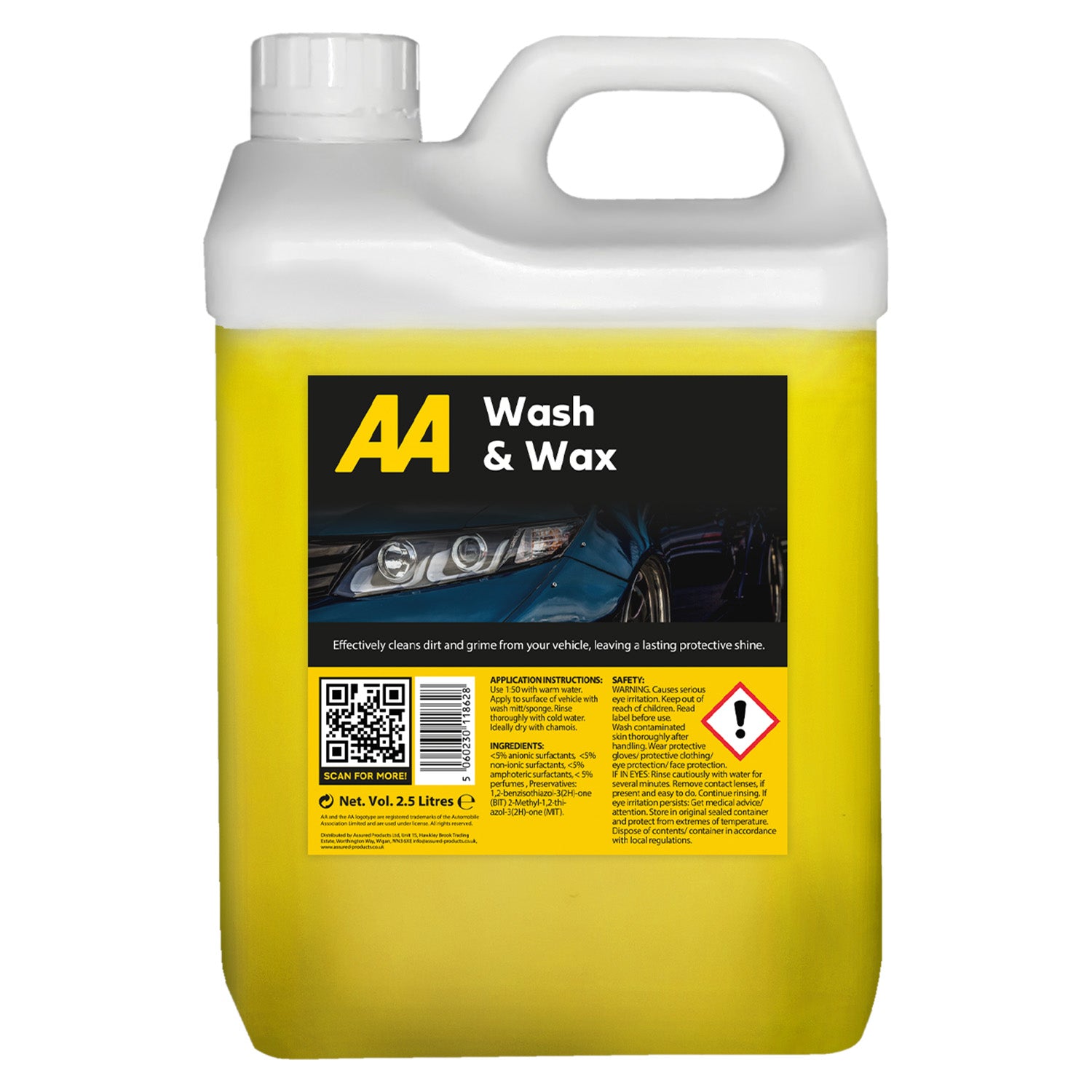 AA Wash and Wax Car Shampoo 2 x 2.5 Litre
