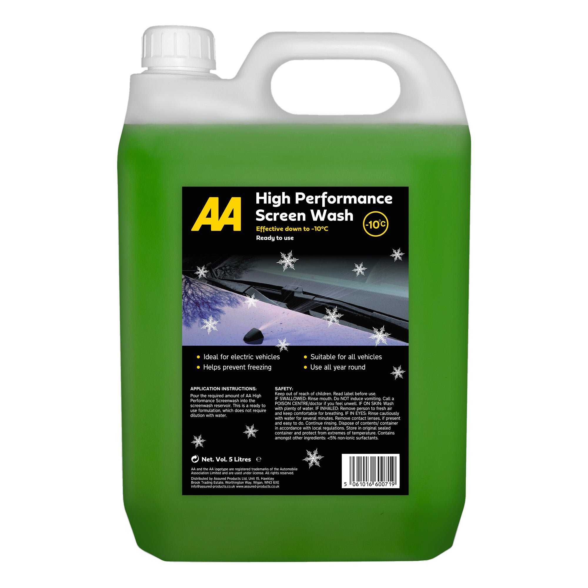 AA Winter High Performance Screenwash 5L Effective down to -10°C