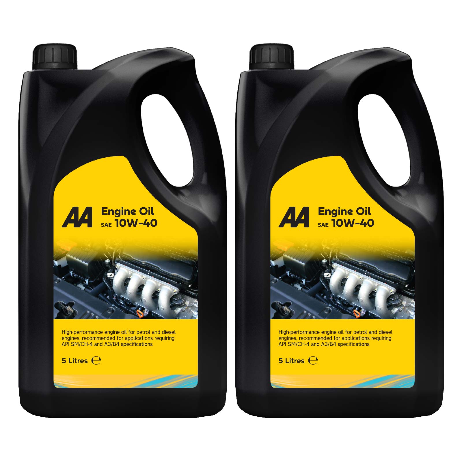 AA Engine Oil SAE 10W-40 - Semi-Synthetic, Petrol & Diesel - High-Performance - API SM/CH-4, ACEA A3/B4