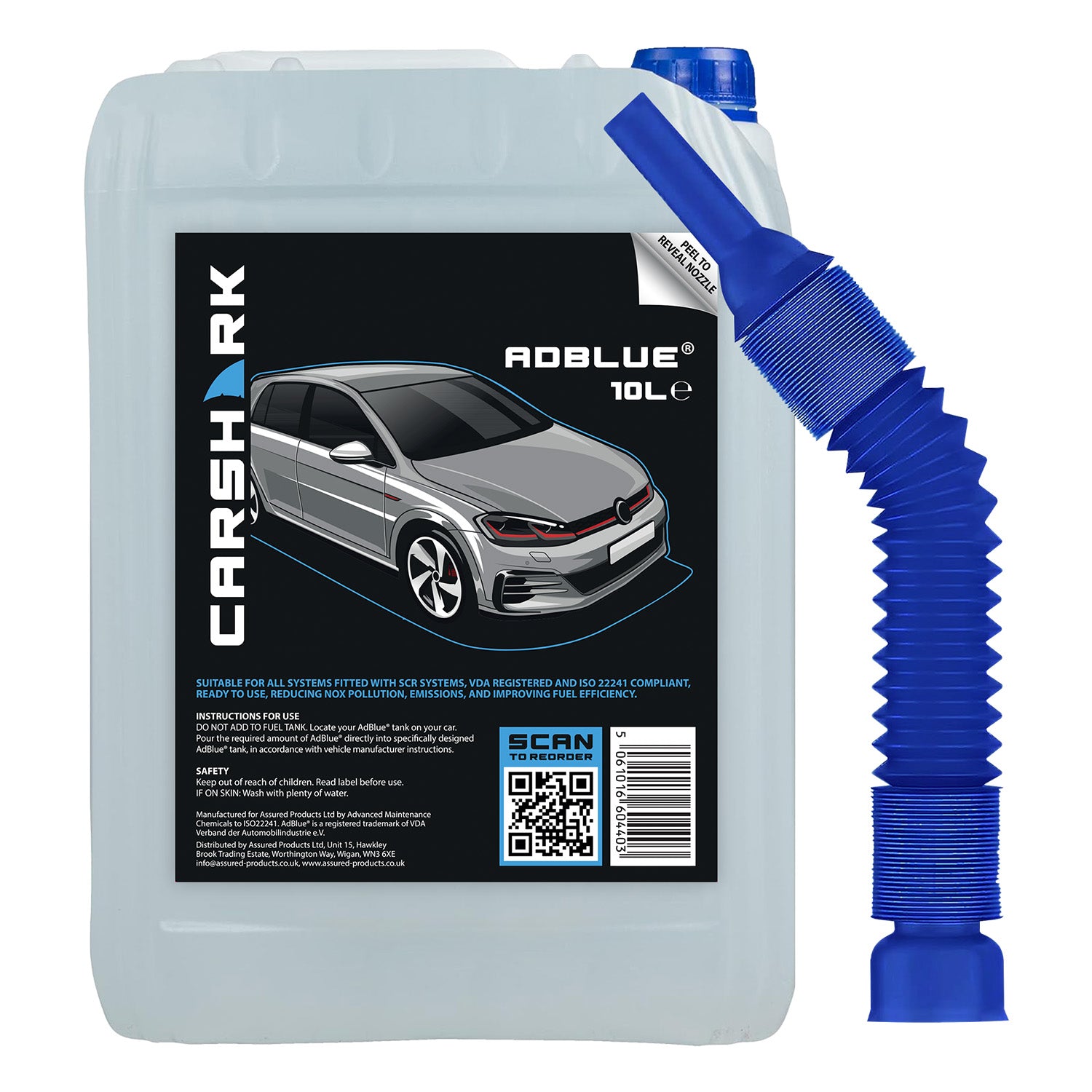 CARSHARK AdBlue Diesel Exhaust Fluid Additive - Easy Pour Spout