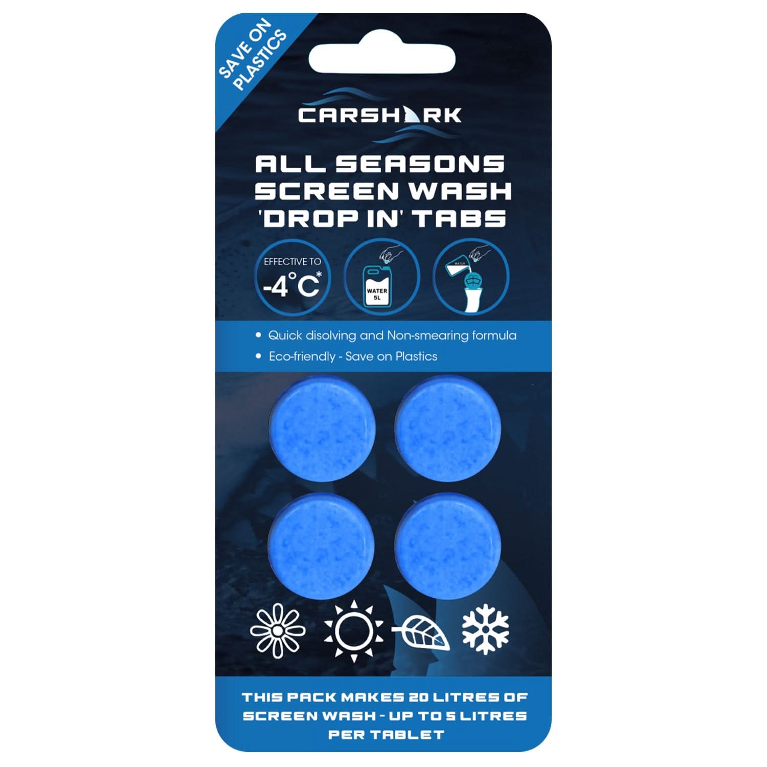 CARSHARK Car Cleaning Kit, 9-Piece Cleaning Kit, Screen wash Tabs, Sponge, 2 x Cloths