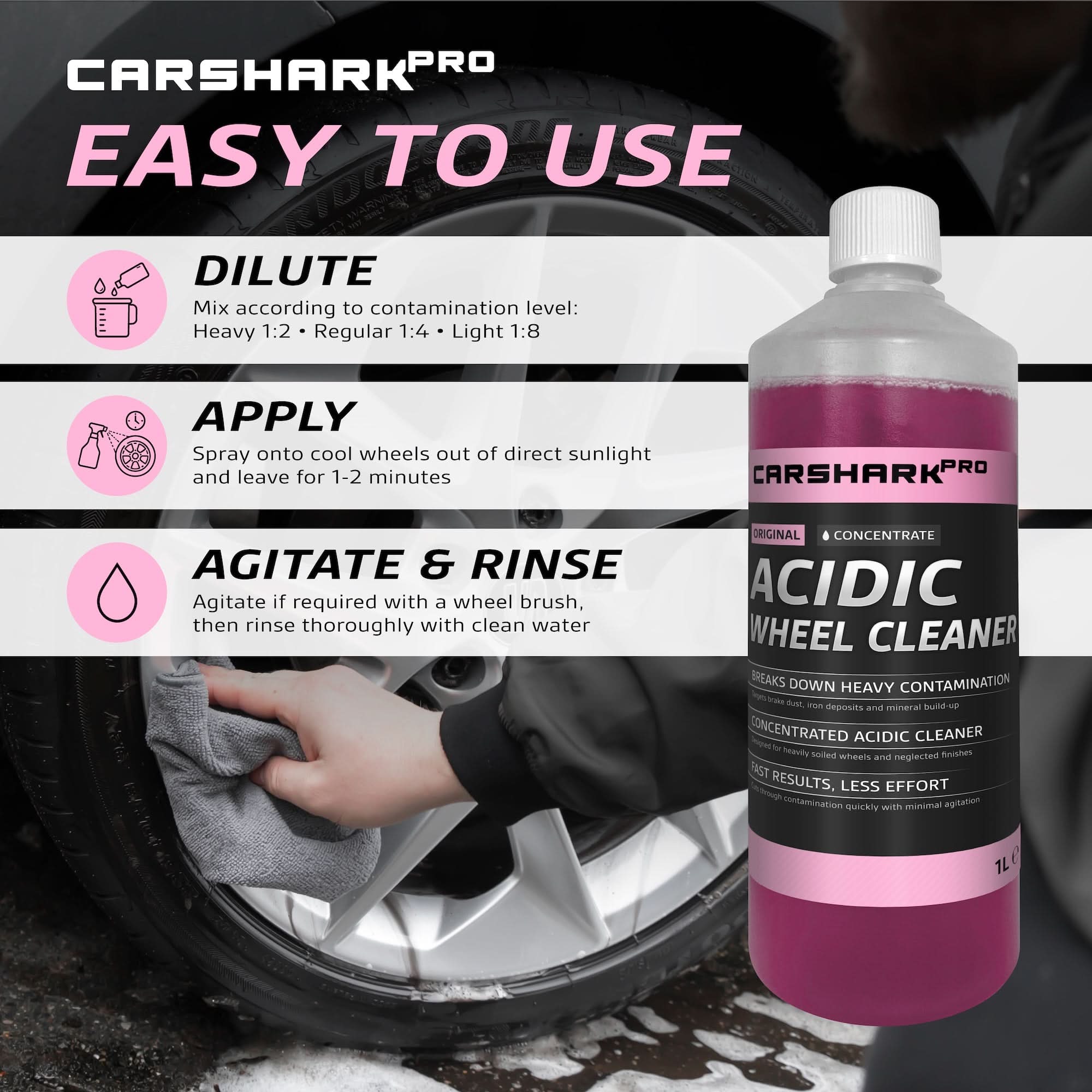 CARSHARK Pro Acidic Wheel Cleaner Concentrate