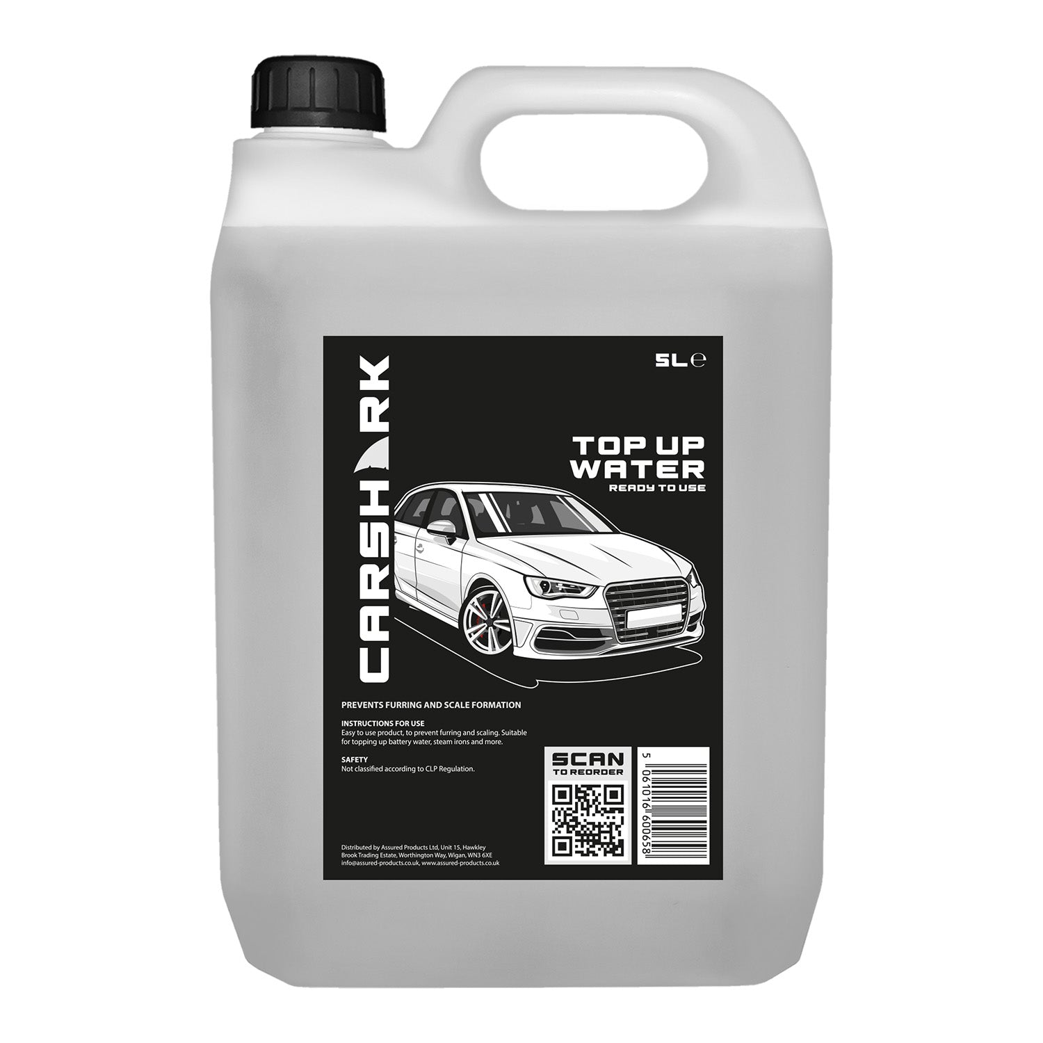 CARSHARK TopUp Water 5L, Deionised Water