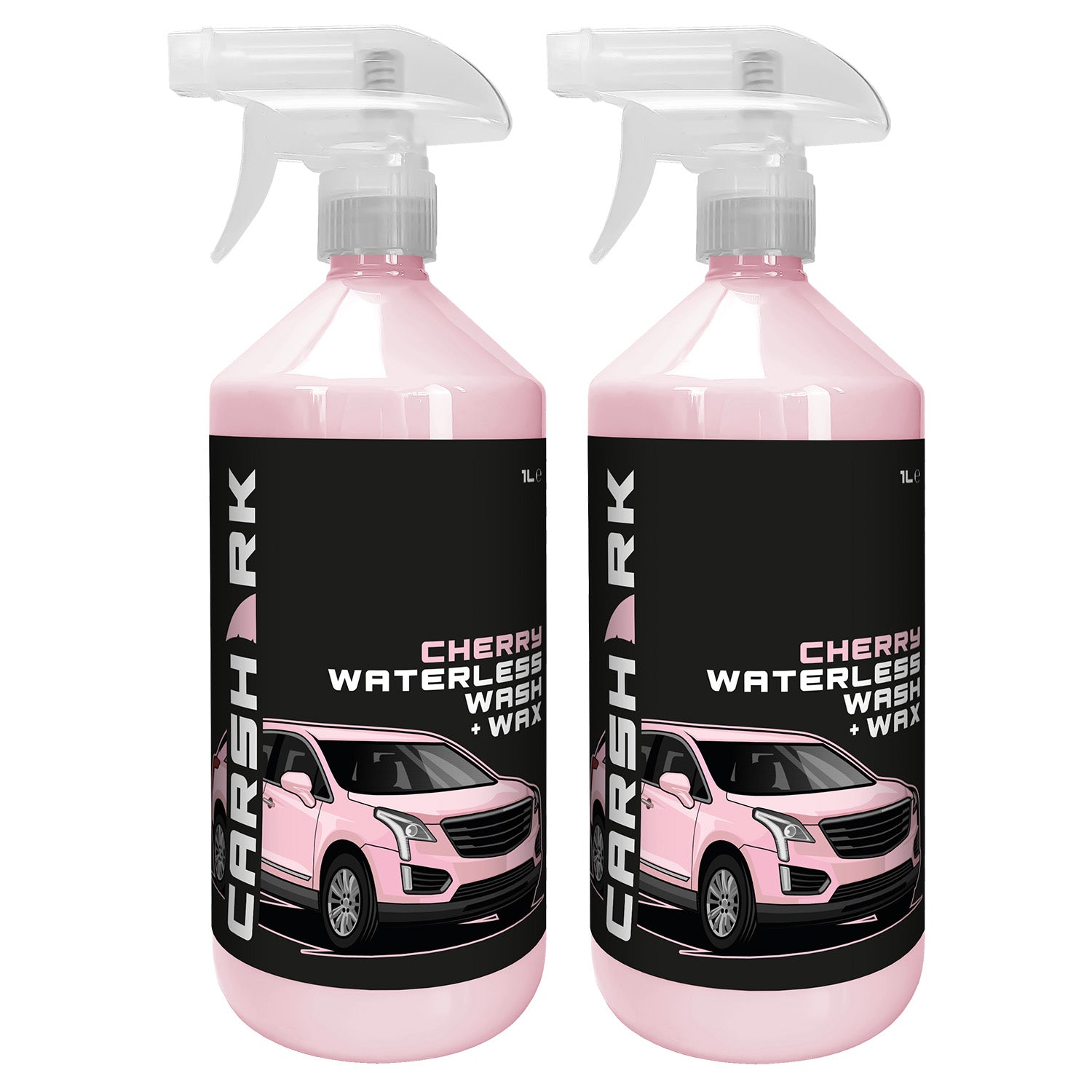 CARSHARK Waterless Wash & Wax - 2 x 1L with Carnauba Wax - Cherry Blossom