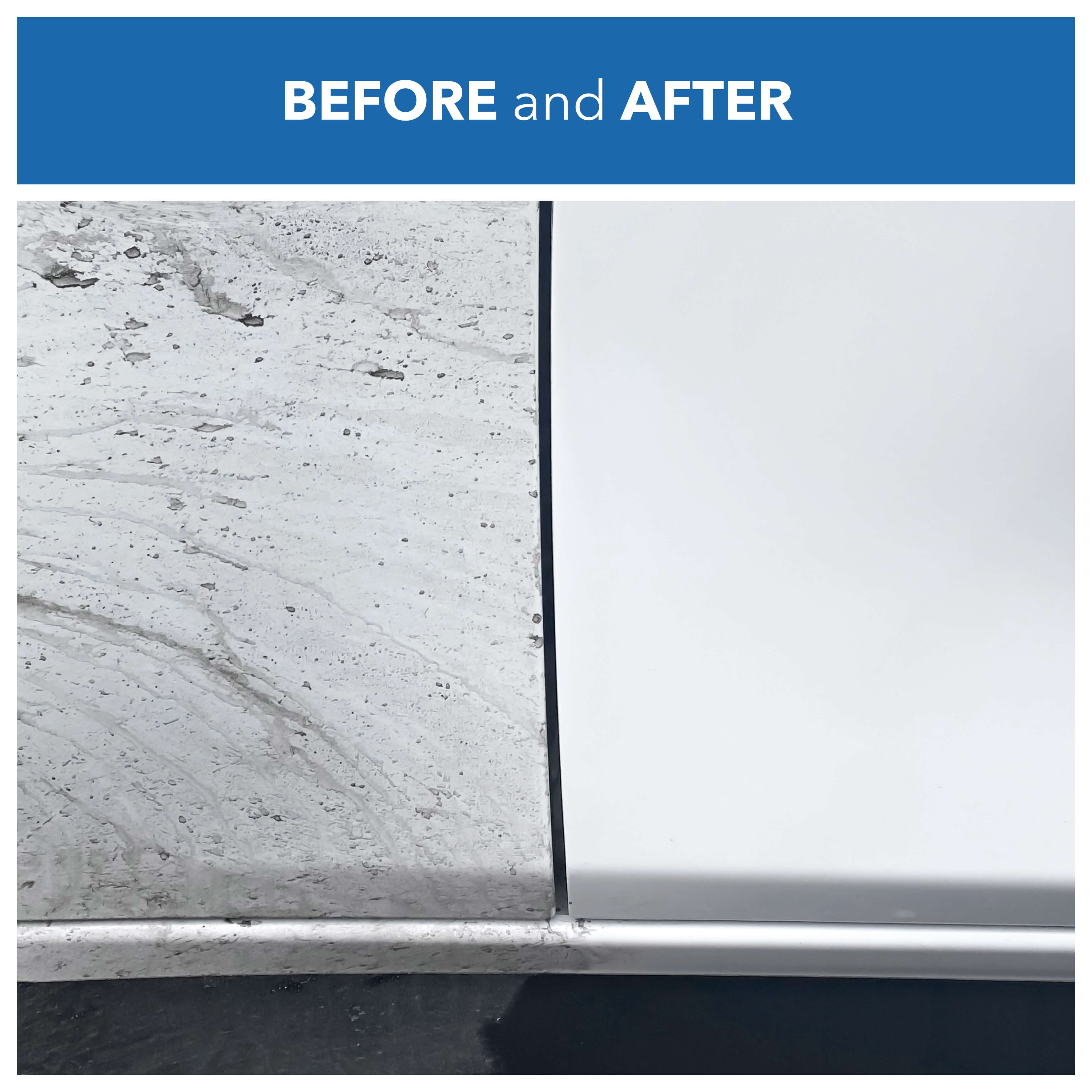 Before and after using Waterless Wash & Wax