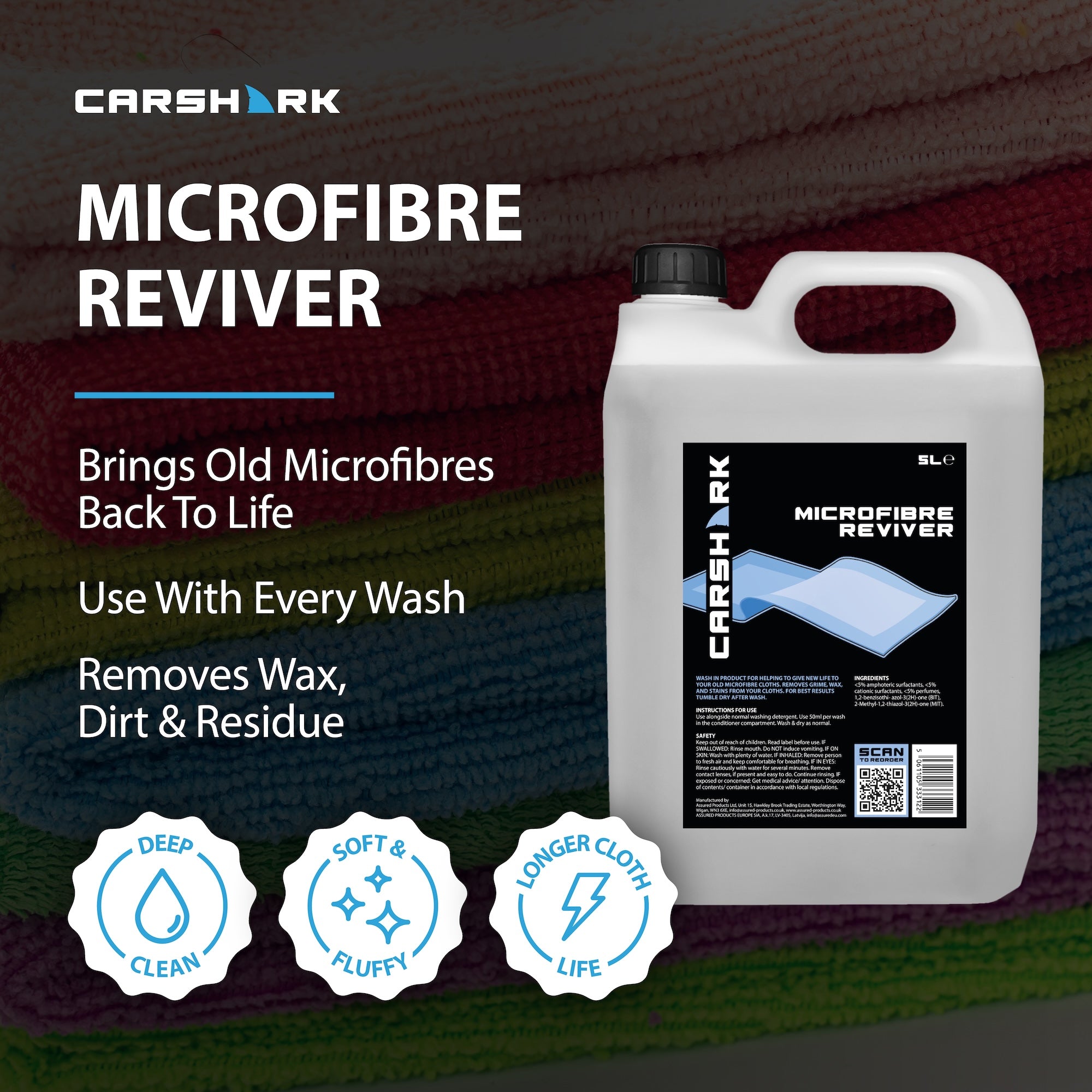 CARSHARK Microfibre Reviver - Wash-In Product