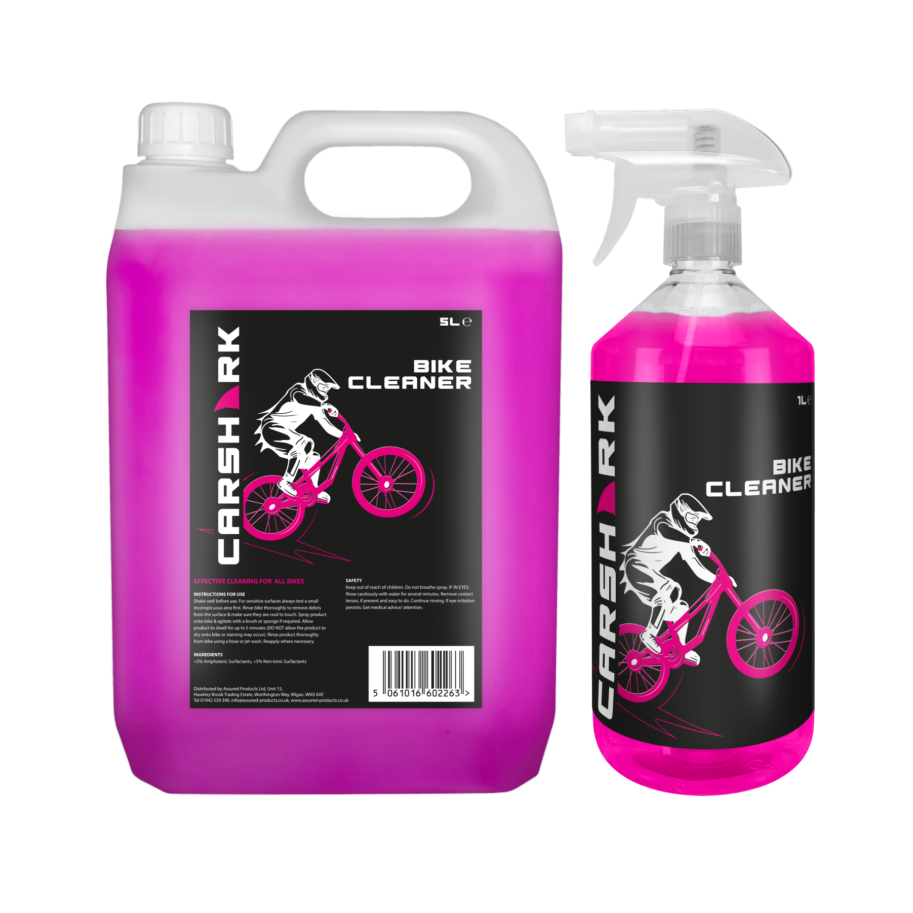 CARSHARK Bike Cleaner - 1L with 5L Refill - Suitable for All Types of Bikes
