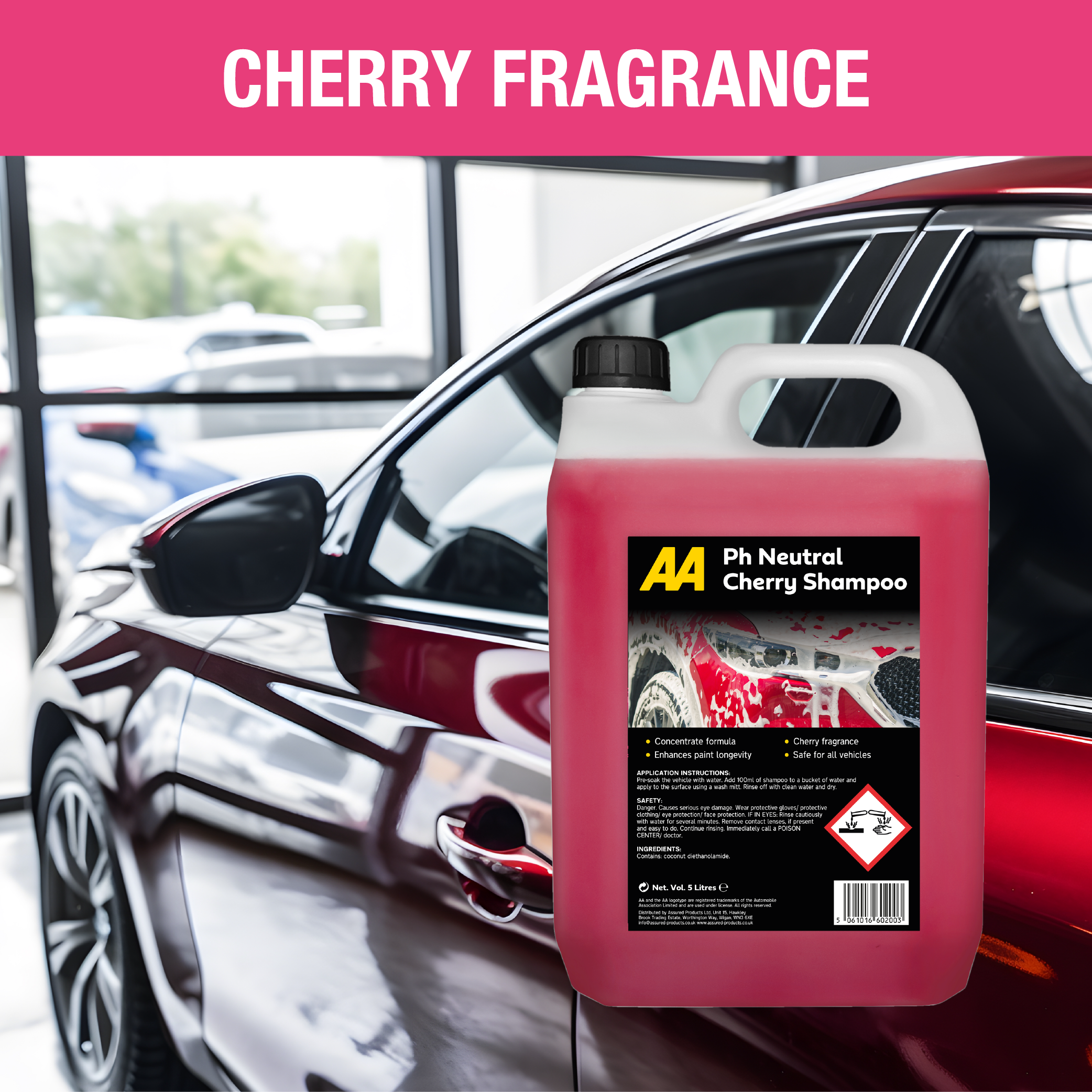 PH Neutral Car Shampoo 5 Litres (Cherry) AA