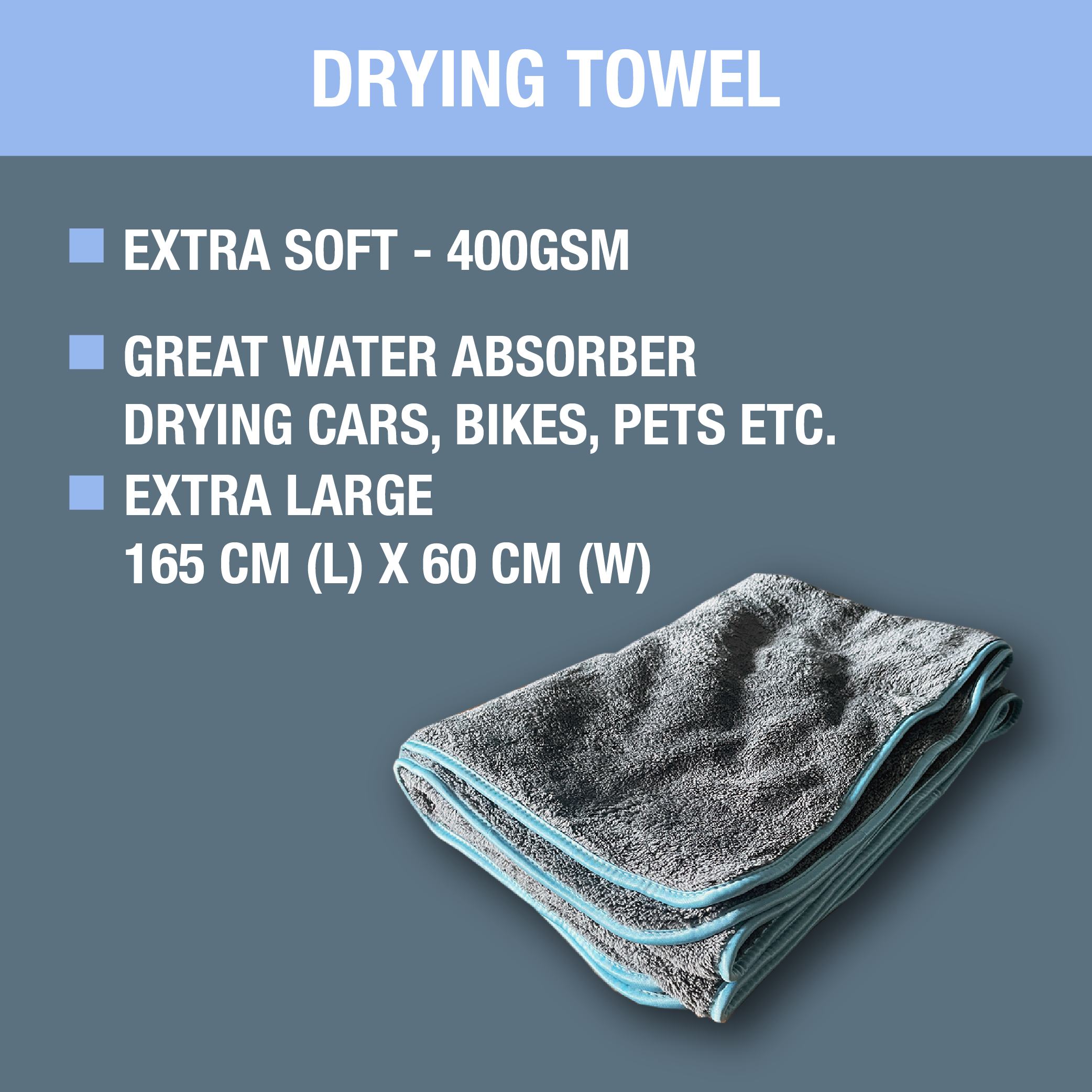 CARSHARK Microfibre Car Drying Towel - Extra Large