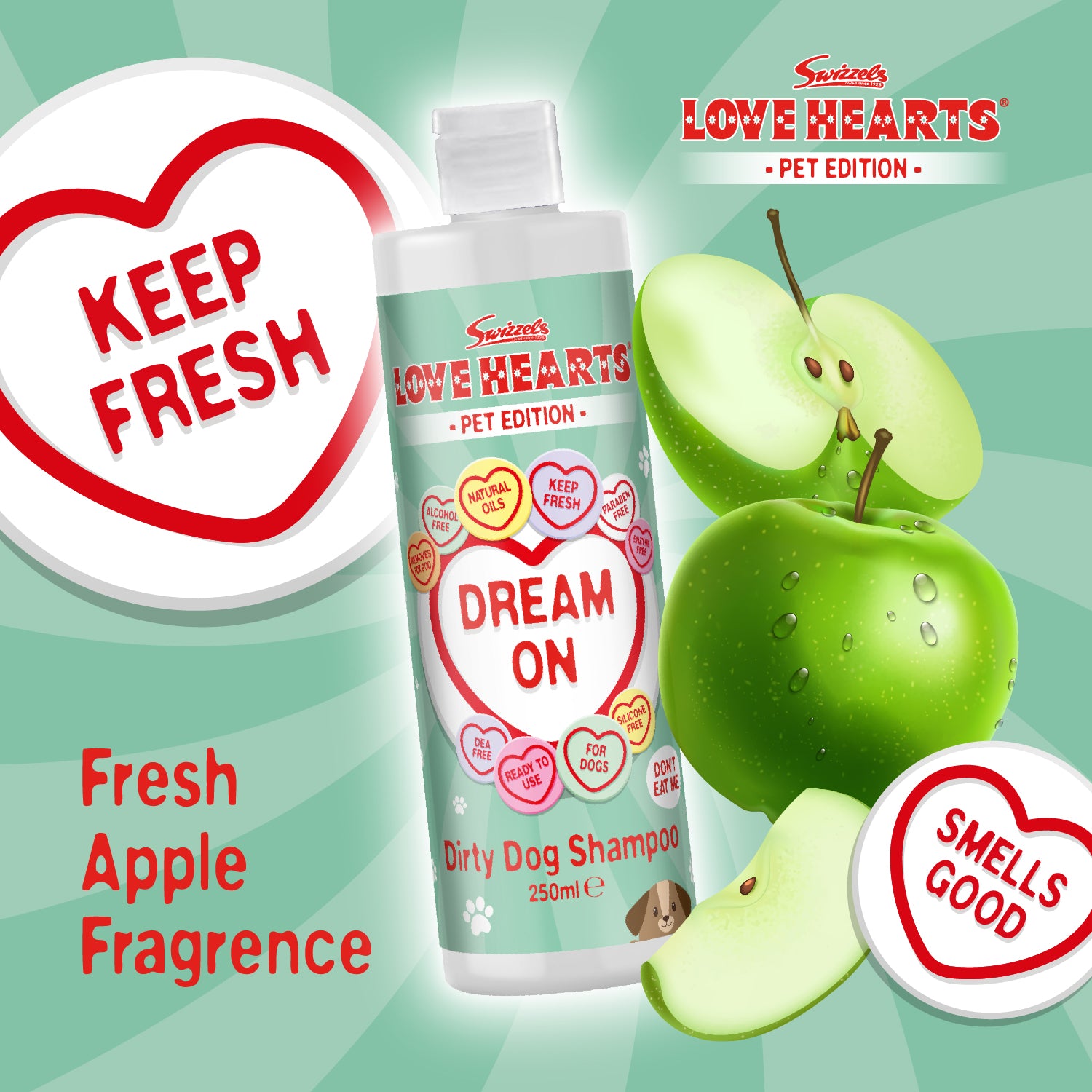 Swizzels Love Hearts - Dirty Dog Shampoo & Pet Cologne - 2 x 250ml