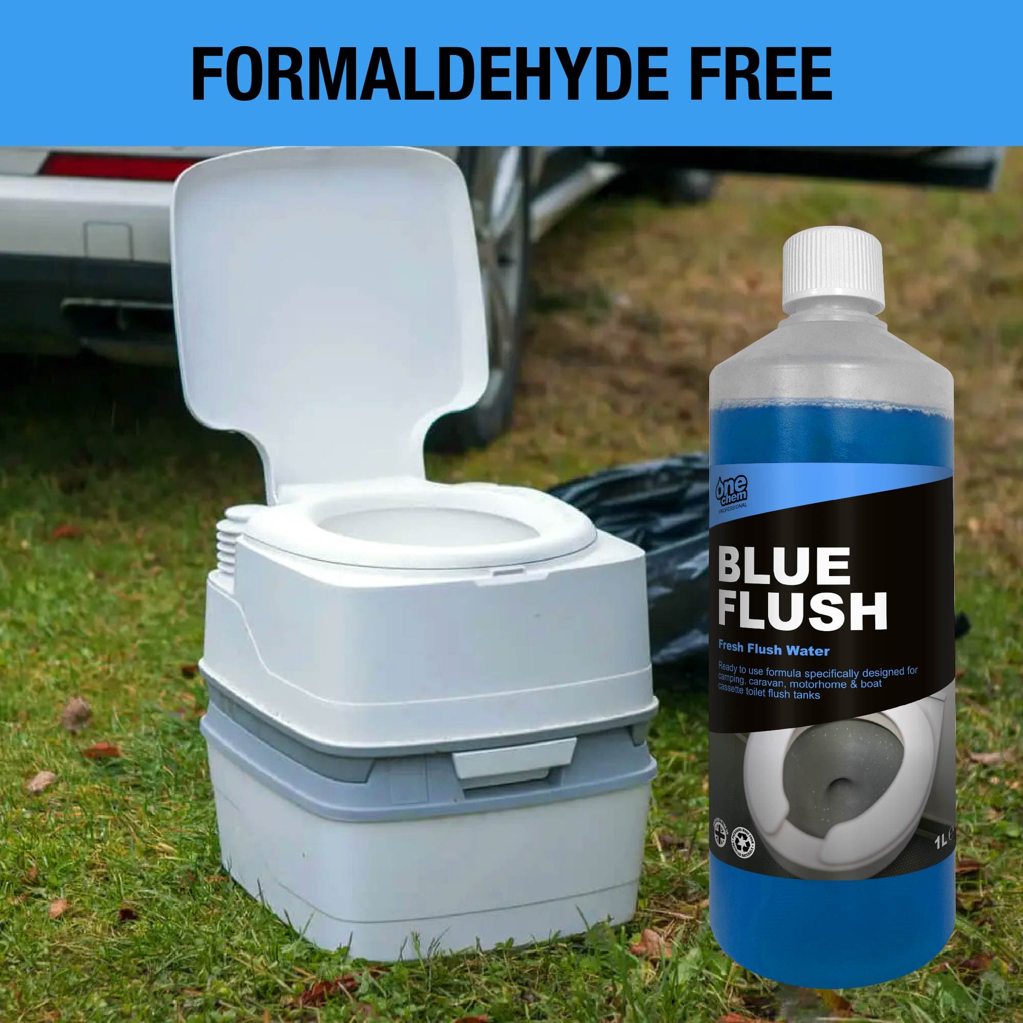 One Chem Professional Toilet Cleaner Blue Flush Fluid, 2 x 1 Litre