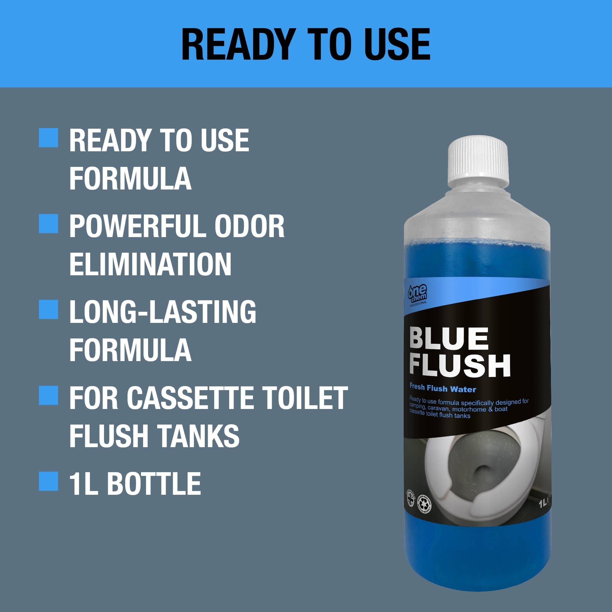 One Chem Professional Toilet Cleaner Blue Flush Fluid, 1 Litre