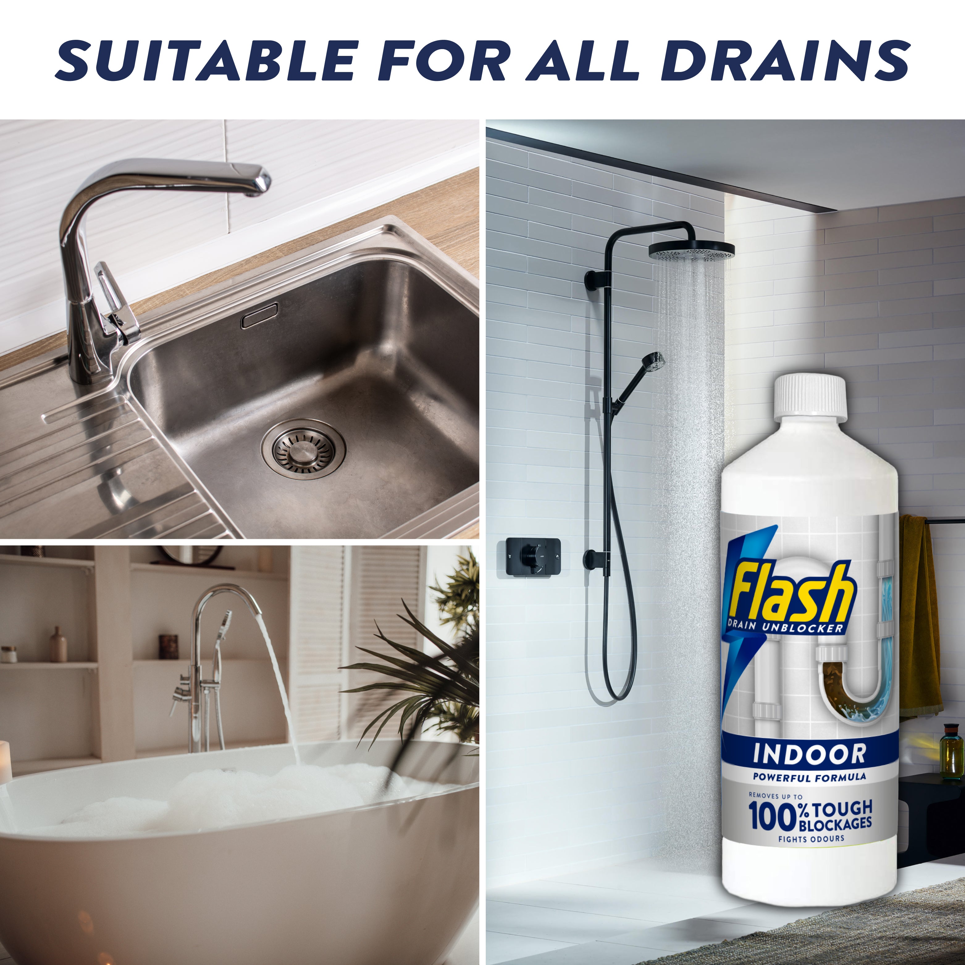FLASH Indoor Sink and Drain Unblocker 1 Litre