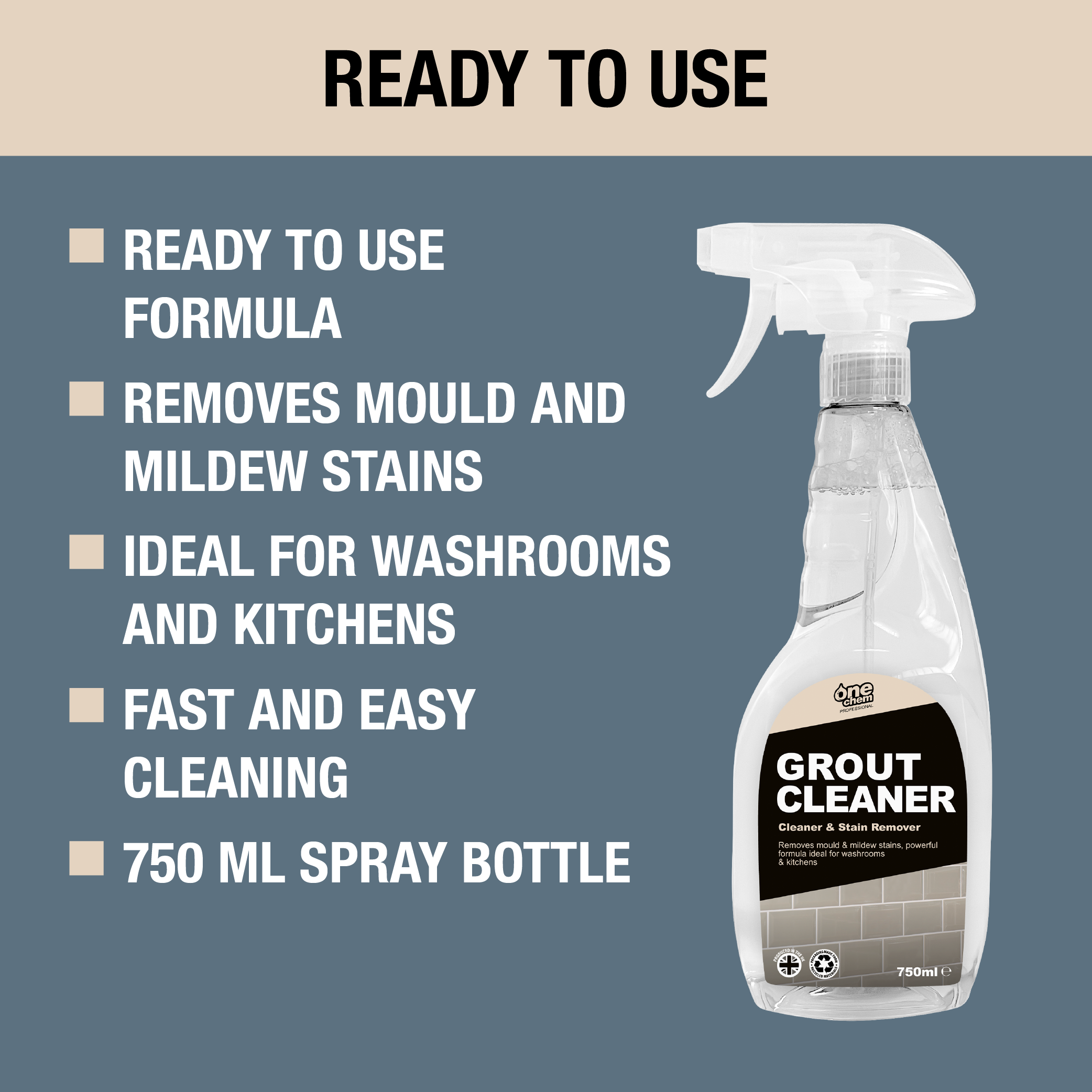 One Chem Professional Tile and Grout Cleaner 750ml