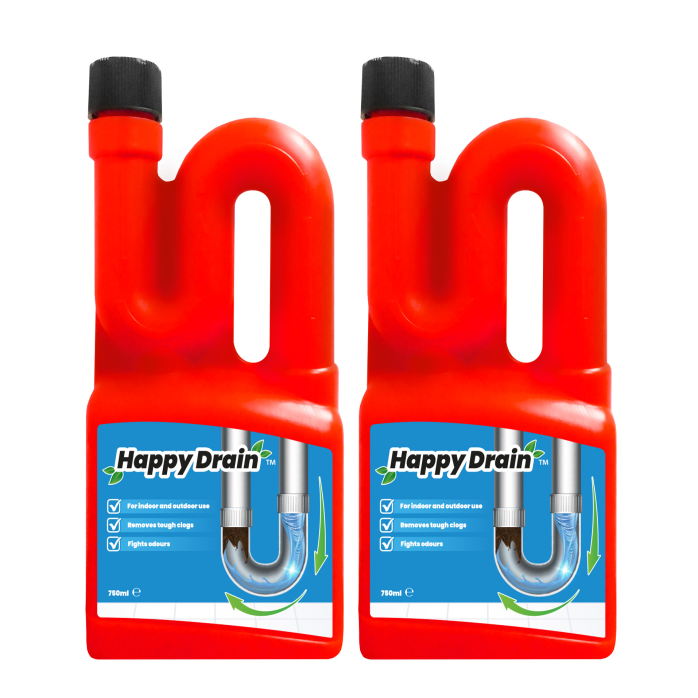 Happy Drain Sink and Drain Unblocker - 2 x 750ml - Multi Pack