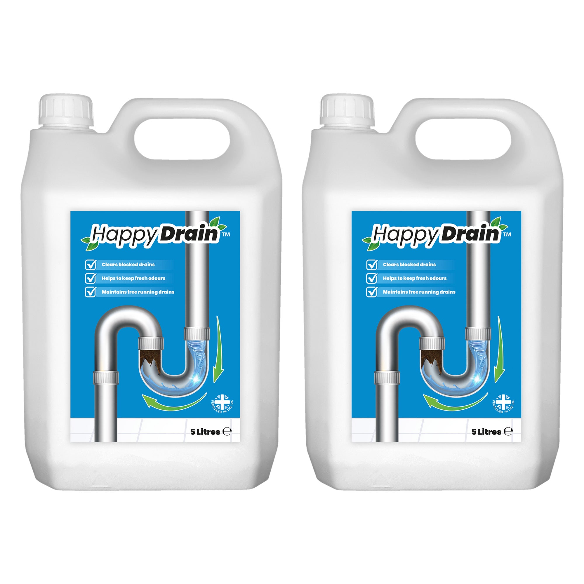 Happy Drain Sink and Drain Unblocker - 2 x 5L