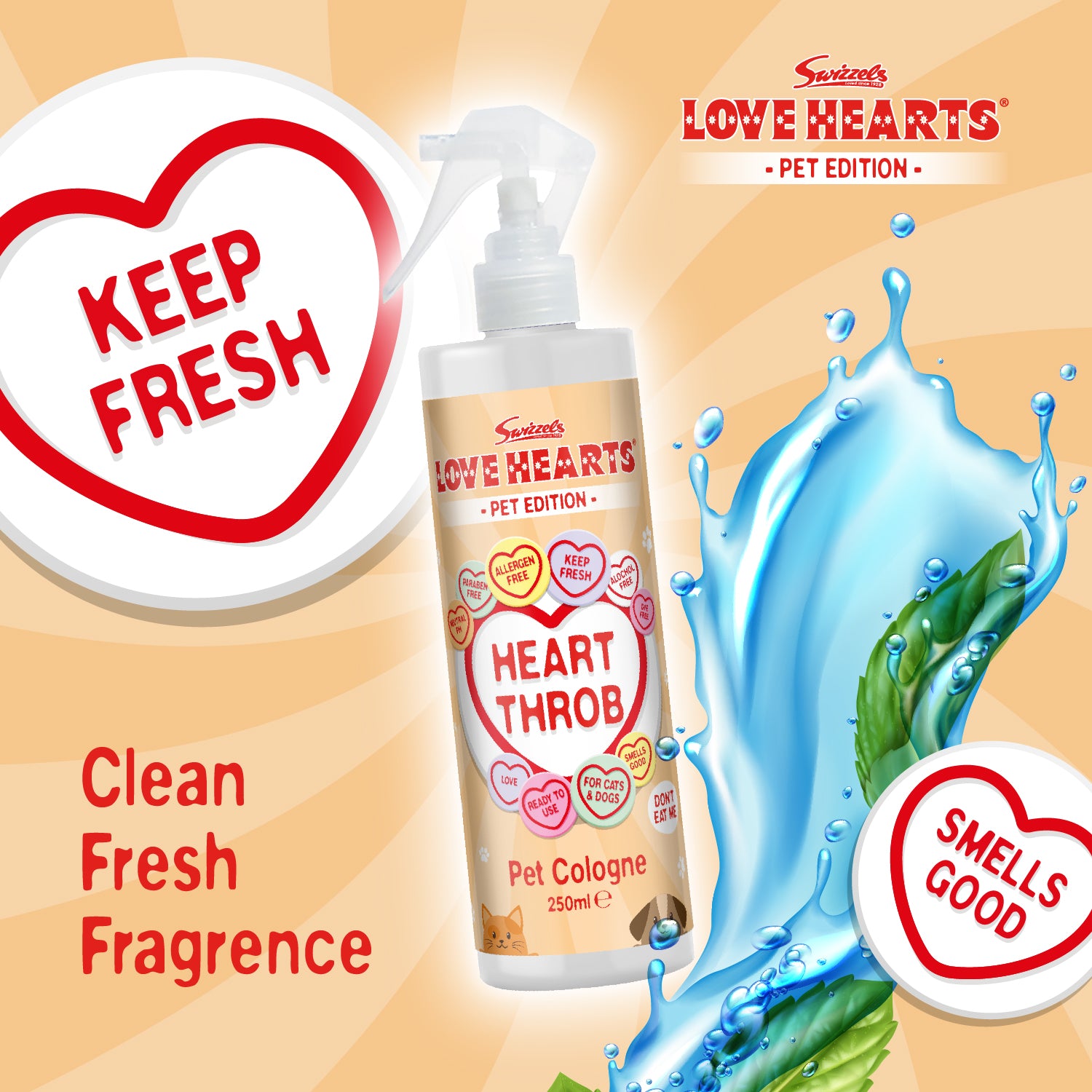Swizzels Love Hearts - Dirty Dog Shampoo & Pet Cologne - 2 x 250ml
