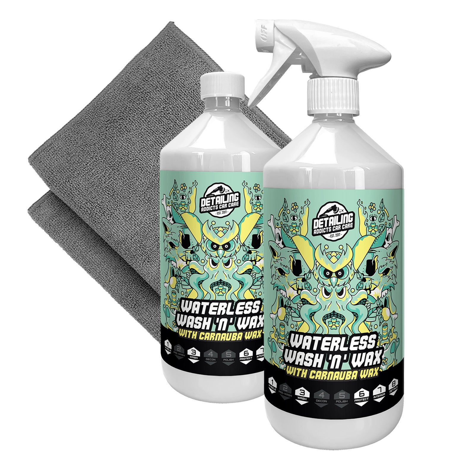 Detailing Addicts Waterless Wash and Wax 2 x 1L (with 2 Microfibre Cloths)